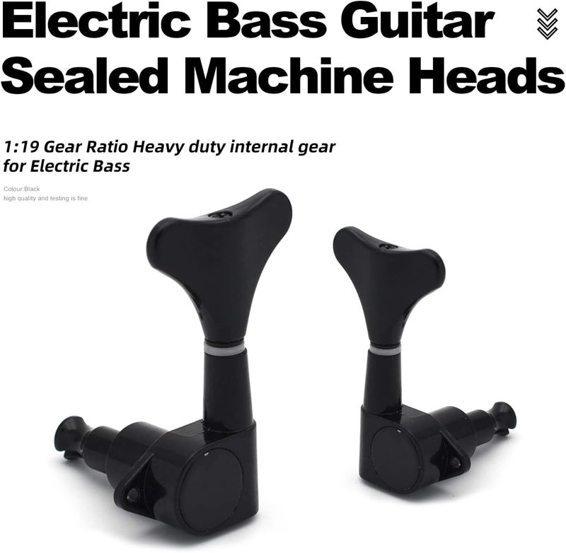 MAXCHEER Guitar Bass Tuners Bass Guitar Tuning Keys,Ratio Headstock Sealed Machine Head Replacement for Electric Jazz Bass or Precision Instruments - Image 3